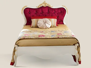 5439 - Wooden bed with tufted headboard by Tarocco Vaccari Group - view 2